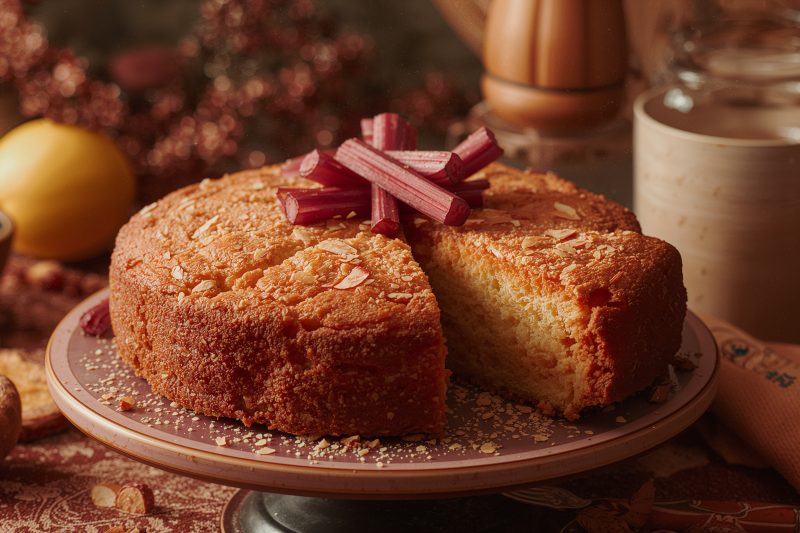 Lemon-Almond Cake with Roasted Rhubarb: A Story of Comfort Baking