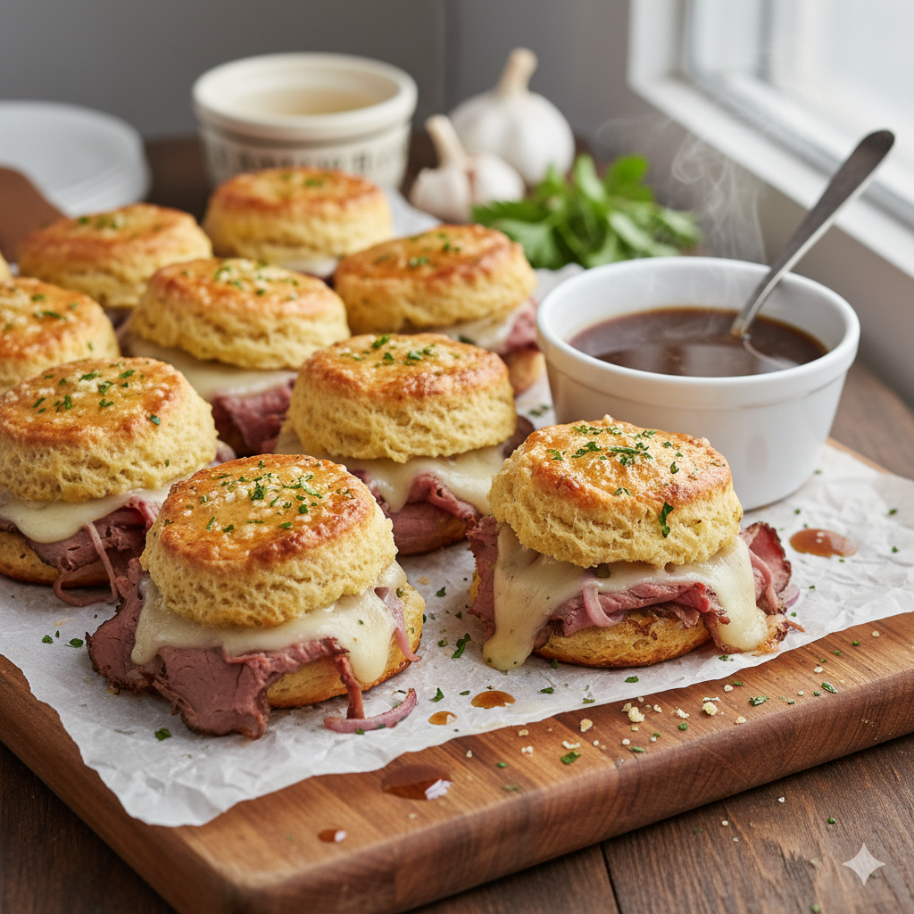 Baked French Dip Biscuits